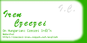 iren czeczei business card